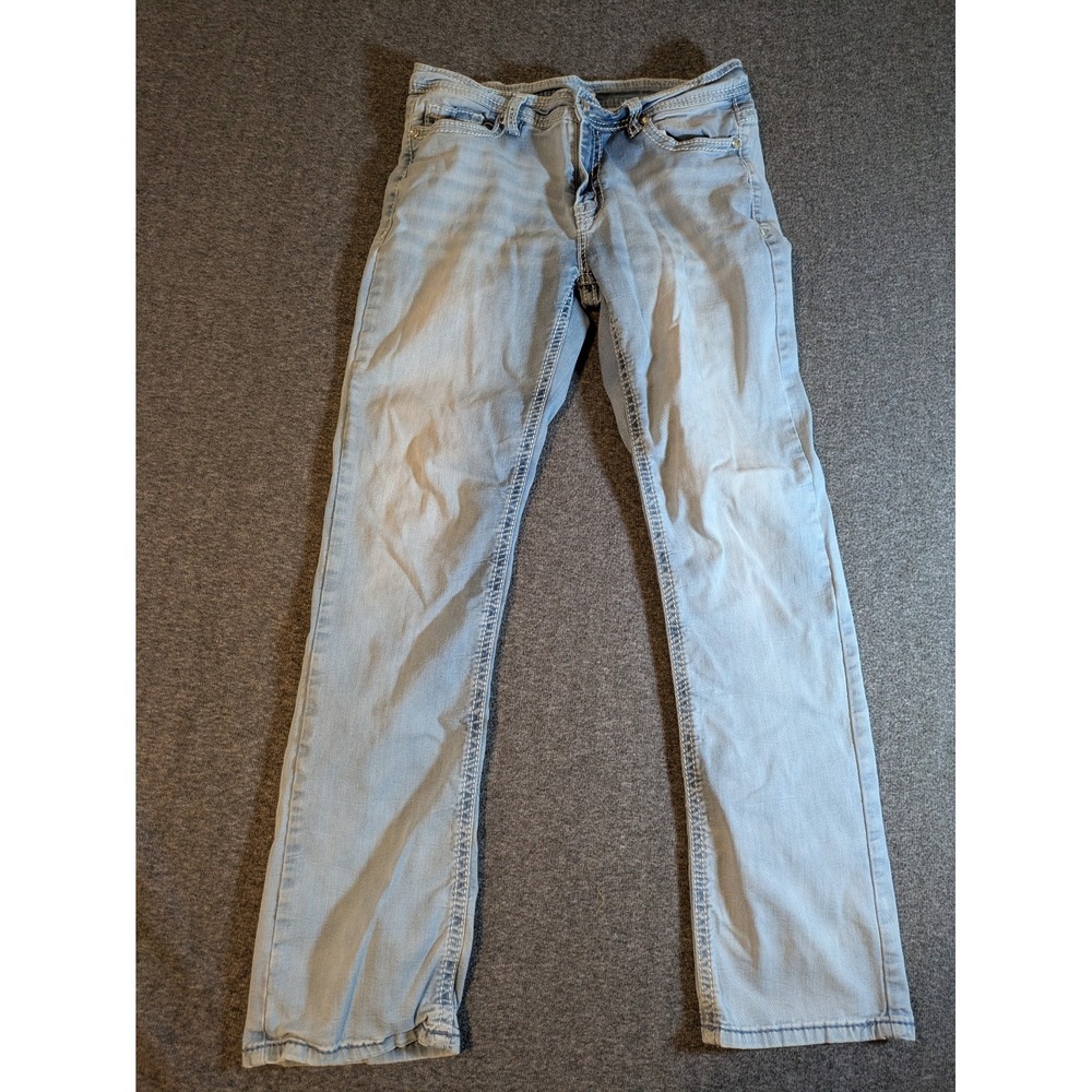 Reba Women's Jeans Light Wash Mid Rise Embroidered Western Size 8 Stretch‎ 32x31